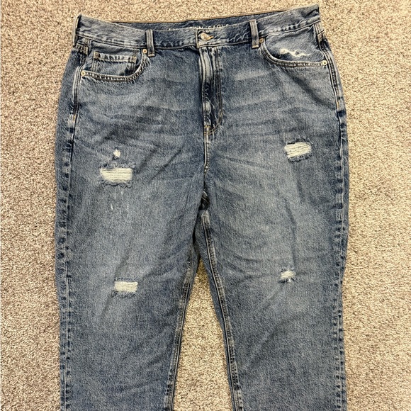 American Eagle Outfitters Denim - American  Eagle Jeans Womens 20 Blue Regular Mom Jean Distressed Pockets